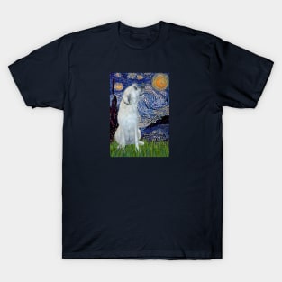 Starry Night Adapted to Includea an Irish Wolfhound T-Shirt